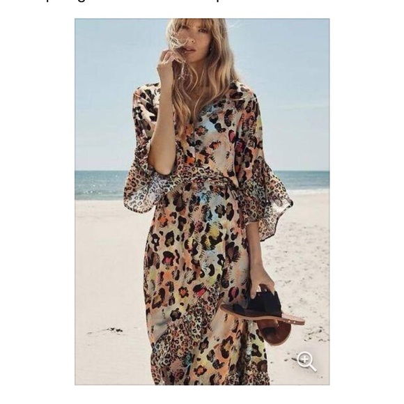 Bl^NK Anthropologie Zadie Leopard Midi Dress S NWT - Picture 1 of 12